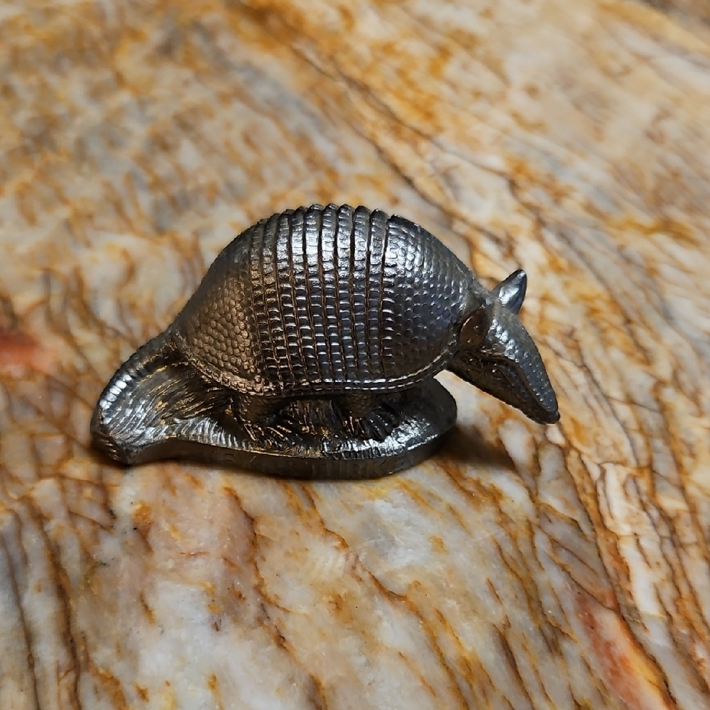 Silver Armadillo Figurine